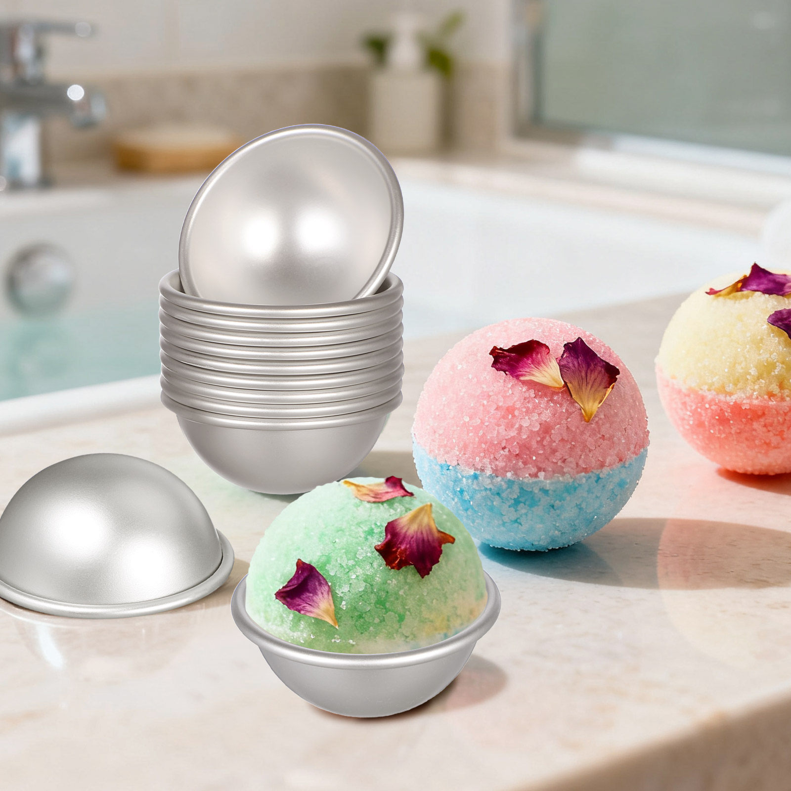 12Pcs High Quality Aluminium A - Bath Bomb Mold recension och pris