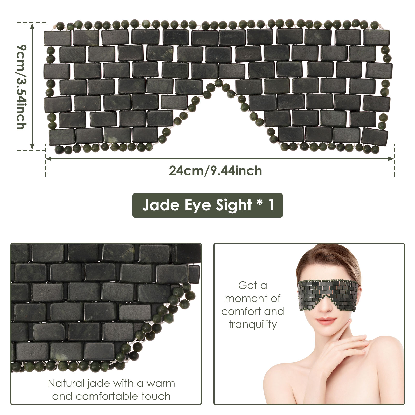 Jade Eye Mask Portable Jade St - Spa Y Wellness recension och pris
